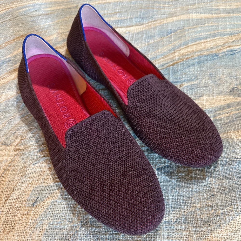 Rothy’s loafer flats in W11 (discontinued maroon-purple weave)